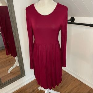 Burgundy Longsleeve Dress